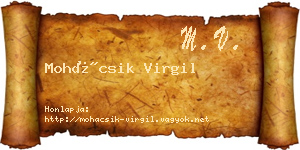 Mohácsik Virgil névjegykártya